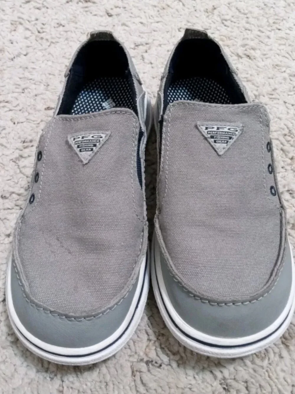 Columbia Bahama PFG Kids Shoes, Size1 Gray, Slip On Omni Grip